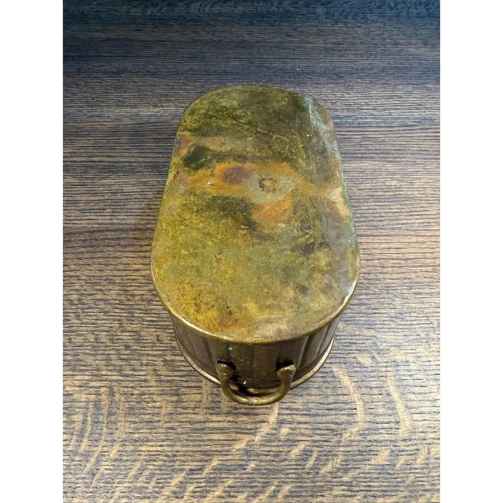 Vintage Brass Oval Planter with Handles – 8.5